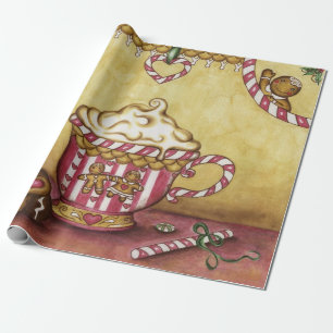 Regalo Papel de envolver café de Navidad de jengibre