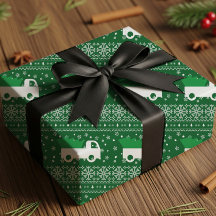 Papel de envolver camión de Navidad rústico