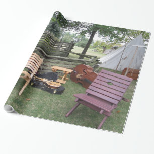 Regalo Papel de envolver campamento de bandas de músicos