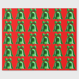 Regalo Papel de envolver campanas verdes rojas