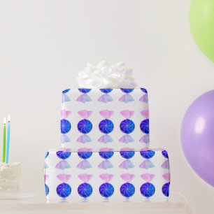 Regalo Papel de envolver caramelos azules y rosas