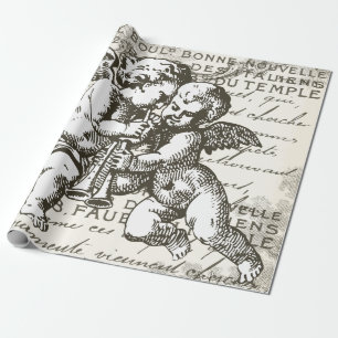 Regalo Papel de envolver cherub de época francesa