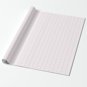 Regalo Papel de envolver Chevron - rosa claro en blanco