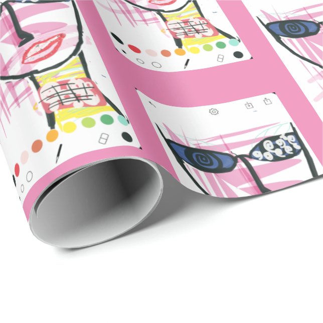 Regalo Papel de envolver: Chica rosa (Esquina del rollo)