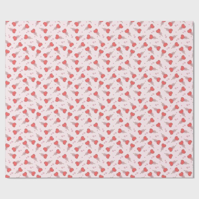Regalo Papel de envolver Chupachups Corazón Kawaii (Superficie plana)