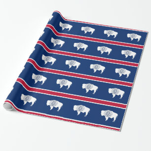 Regalo Papel de envolver con bandera de Wyoming
