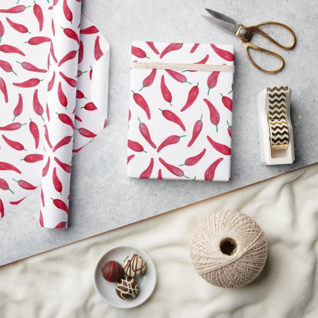 Regalo Papel de envolver con chile rojo (Artesanía)