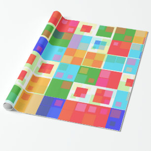 Regalo papel de envolver con cuadrados abstractos