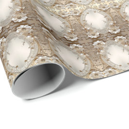 Regalo Papel de envolver con flores blancas modernas y pe