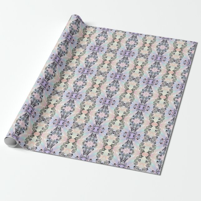 Regalo Papel de envolver con flores minimalistas (Desenrollado)