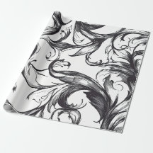 Papel de envolver con floritura barroca