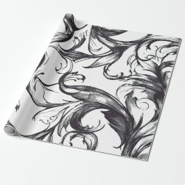 Regalo Papel de envolver con floritura barroca