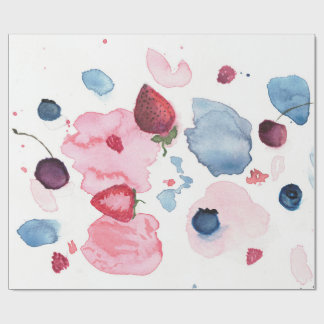 Regalo Papel de envolver con frutas en acuarela