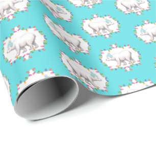 Regalo Papel de envolver con osos polares en gorros de es