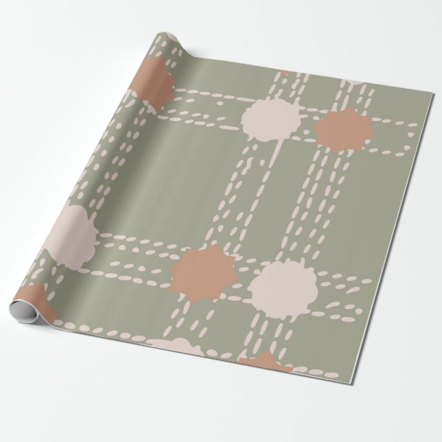Regalo Papel de envolver con patrón de línea y círculo (Desenrollado)
