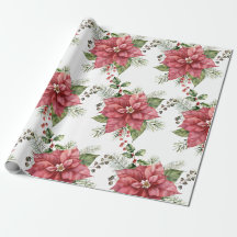 Papel de envolver con poinsetias