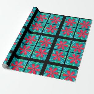 Regalo Papel de envolver copo de nieve rojo