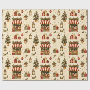 Regalo Papel de envolver crema para el mercado de Navidad