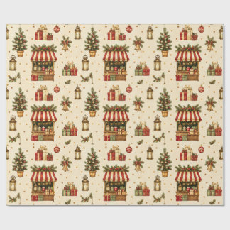 Regalo Papel de envolver crema para el mercado de Navidad