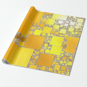 Regalo Papel de envolver cuadrado amarillo y Naranja