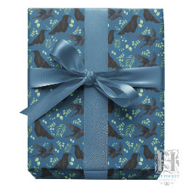 Regalo Papel de envolver cuervo en azul