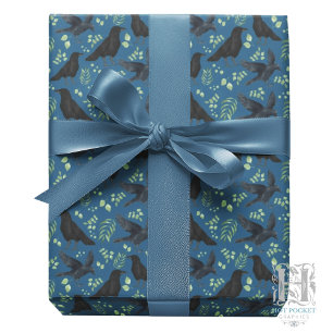 Regalo Papel de envolver cuervo en azul