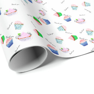 Regalo Papel de envolver cupcake de agradecimiento