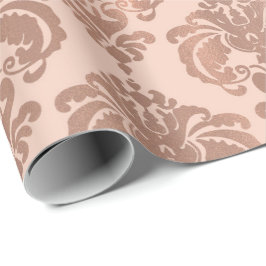 Regalo Papel de envolver damasco rosa dorado moderno glam