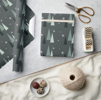 Regalo Papel de envolver de árbol de Navidad moderno