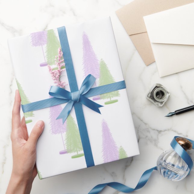 Regalo Papel de envolver de árboles de Navidad pastel (Regalar)