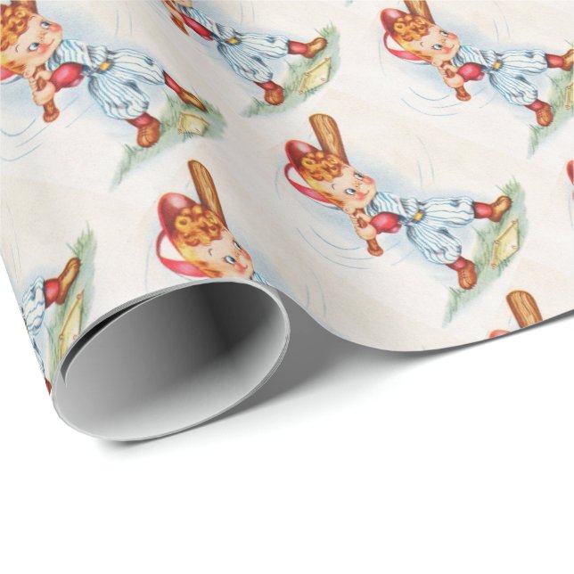 Regalo Papel de envolver de beisbol de pequeño tamaño (Esquina del rollo)