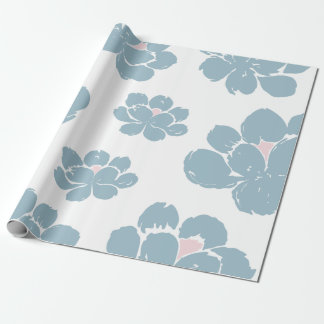 Regalo Papel de envolver de Boho floral azul y blanco ele