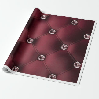 Regalo Papel de envolver de Borgoña de Lujo con Diamantes