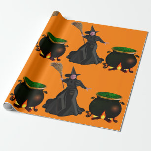 Regalo Papel de envolver de brujas y calderos