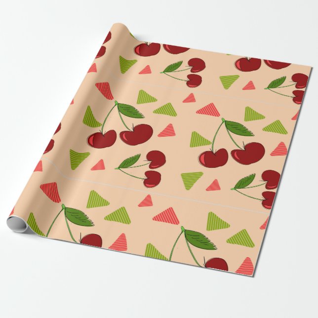Regalo Papel de envolver de cereza (Desenrollado)