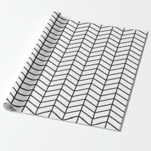 Regalo Papel de envolver de Chevron - Negro sobre blanco 
