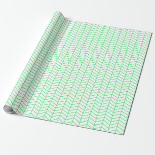 Regalo Papel de envolver de Chevron - Verde claro en blan