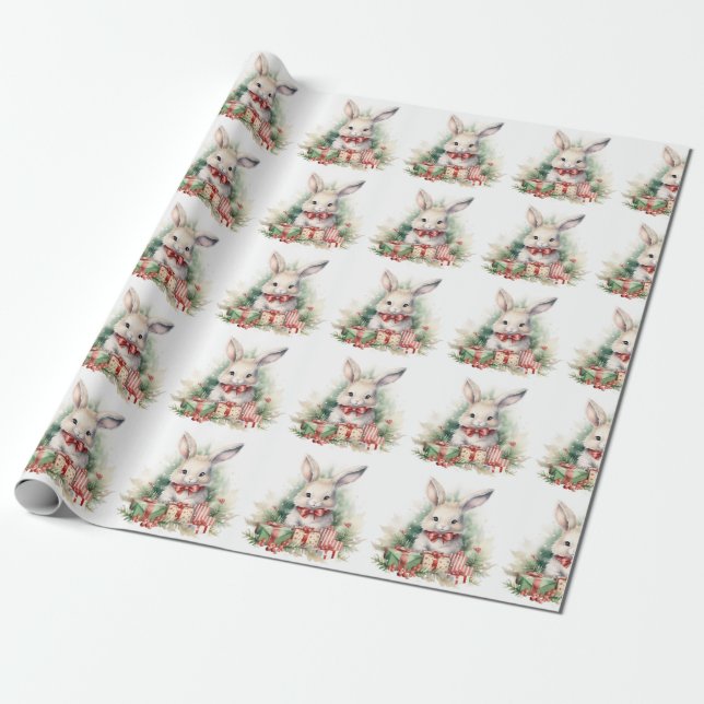 Regalo Papel de envolver de conejos para navidades (Desenrollado)