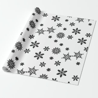 Regalo Papel de envolver de copos de nieve en blanco y ne