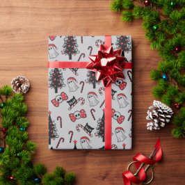 Regalo Papel de envolver de cráneo cremoso fantasma y vam