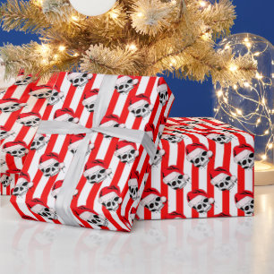 Regalo Papel de envolver de cráneo y rayas de Santa