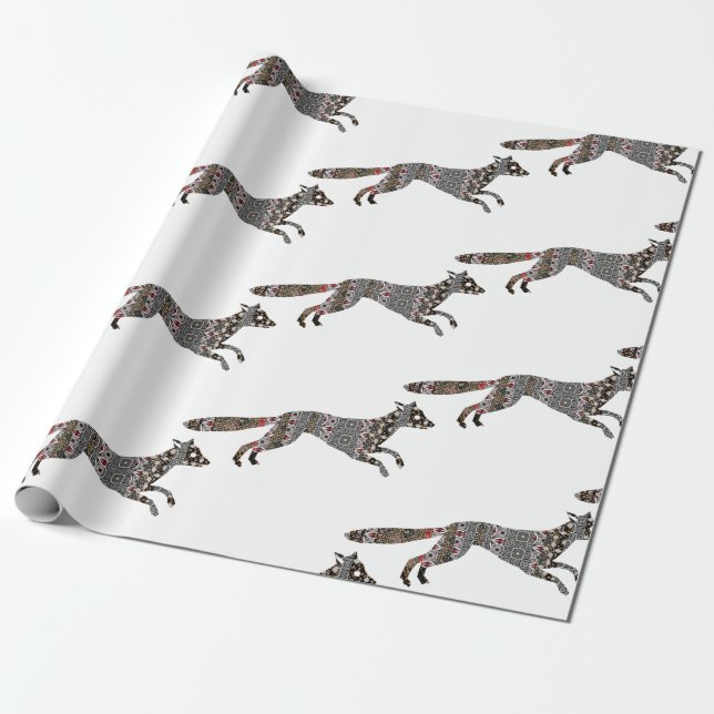 Regalo Papel de envolver de Fox (Desenrollado)