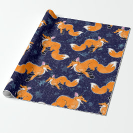 Regalo Papel de envolver de Fox en carrera feliz