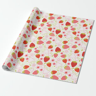 Regalo Papel de envolver de fresa roja curada