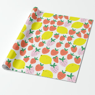 Regalo Papel de envolver de fresa y limón