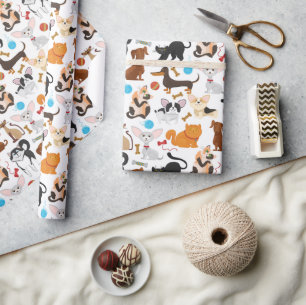 Regalo Papel de envolver de gato y perro