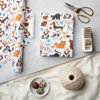 Regalo Papel de envolver de gato y perro