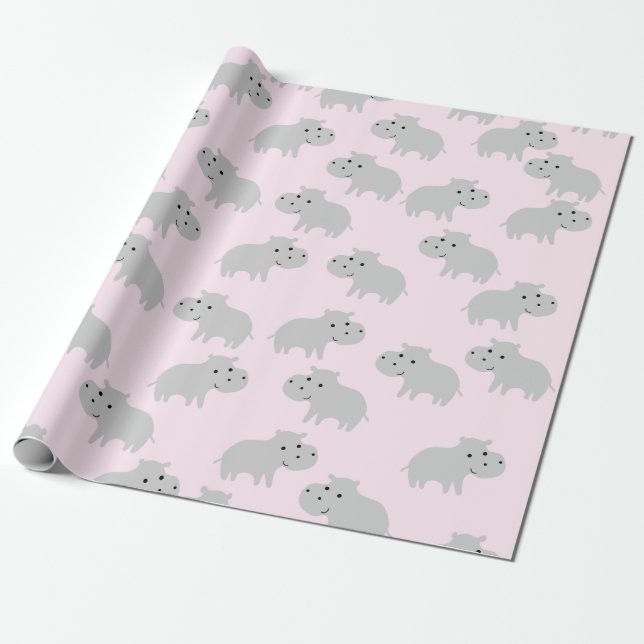 Regalo Papel de envolver de Hippo (Desenrollado)