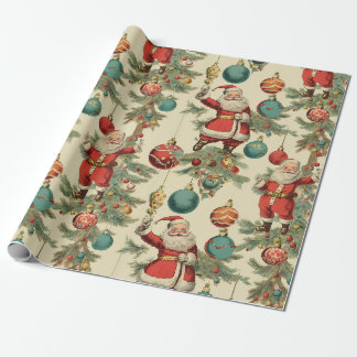 Regalo Papel de envolver de Kitschy Santa y Ornaments