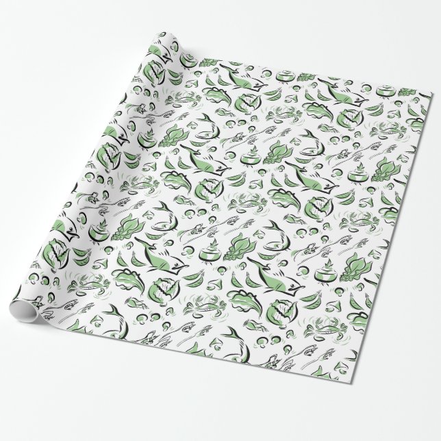 Regalo Papel de envolver de la cocina china moderna (Desenrollado)